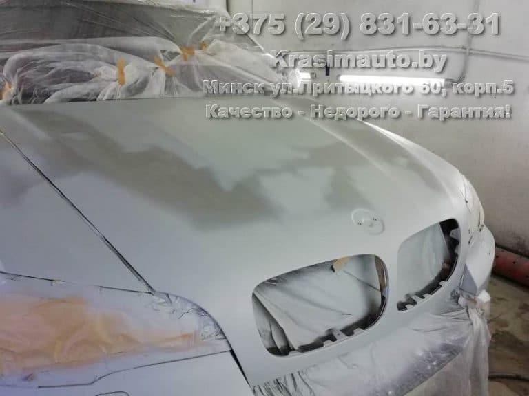 BMW X5 2012 подготовка капота к покраске