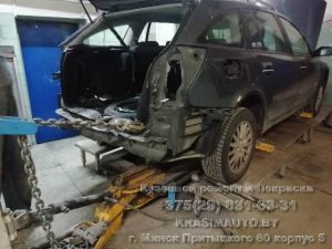 Renault Laguna II вытяжка на стапеле в Минске